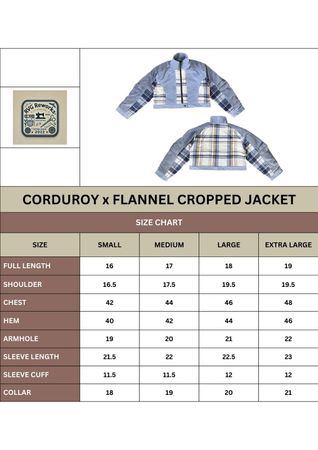 Upcycled Corduroy & Plaid Cropped Jacket