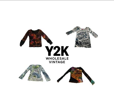 Y2K European Mesh Long sleeve Tops with save queen (YWV68)
