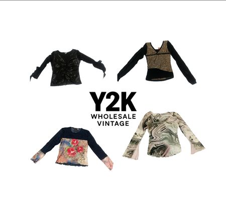 Tops à manches longues en maille européenne Y2K avec save queen (YWV70)