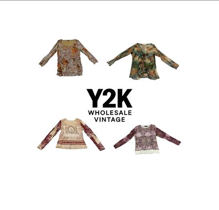 Y2K European Mesh Long sleeve Tops (YWV72)