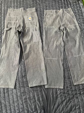Carhartt rework style grey denim pant