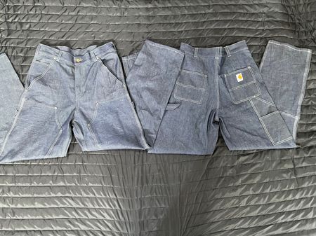 Carhartt rework style blue denim pant