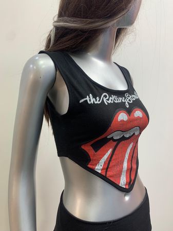 Upcycled Music Bands Taschentuch Crop Tops