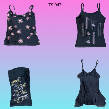 Y2K Black Cami Tops (TS-047)