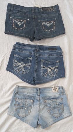 REWORK DESIGNER MICRO MINI SHORTS (BRAND'S INCULOADED) Gogo usa,pepe jeans, Rock roll, etc