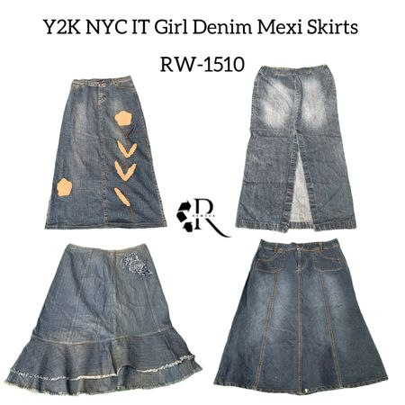 Y2K NYC IT Girl Denim  Maxi Skirs Rw-1510