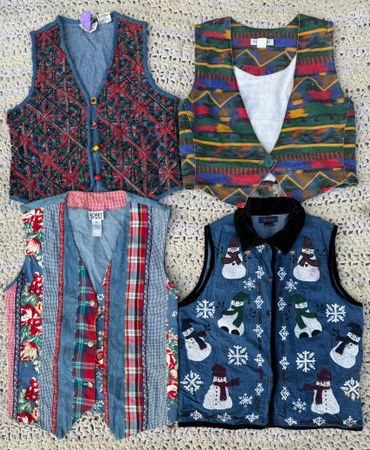 Denim embroidery waistcoat 20 pieces