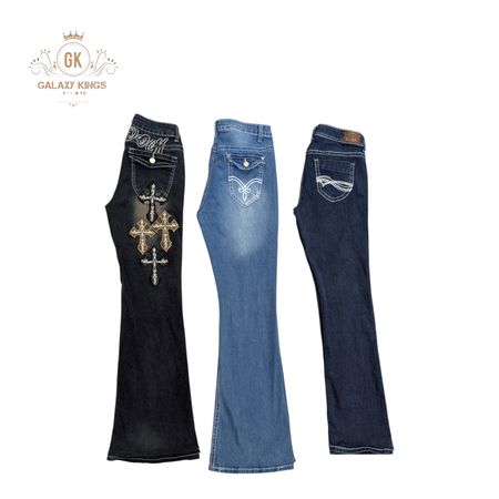 Y2K Embroidered Flare Jeans