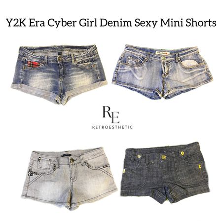 Y2K Era Cyber Girl Denim Sexy Mini Shorts RE-2744