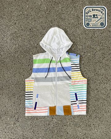 Upcycled Patchwork Hoodie Vest