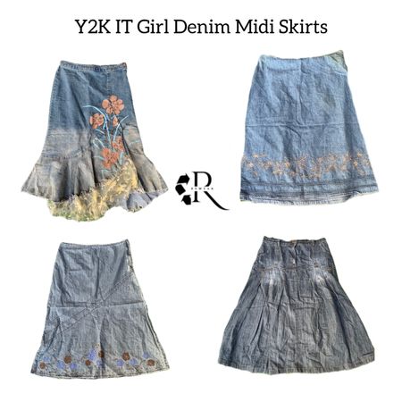 Y2K IT Girl Denim Midi Skirts RW-1518