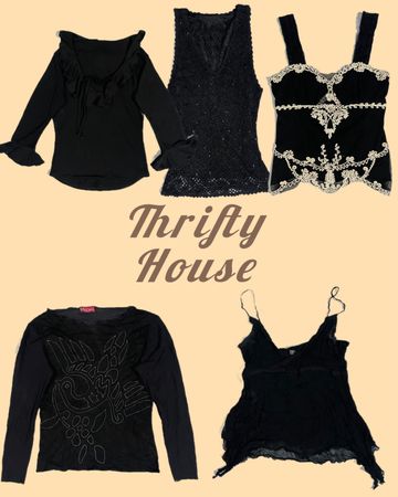 Curated Black Essentials Y2k Tops(TH/170)