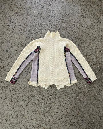 Upcycled Knitwork Patch Zip Jacket