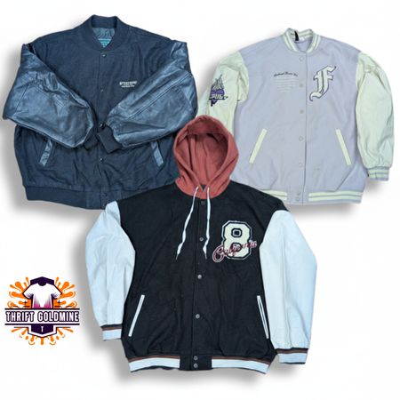 Varsity leather sleeve men Jacket