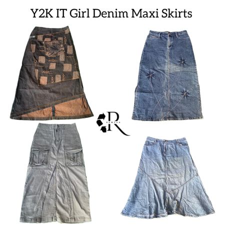 Y2K NYC IT Girl Denim Maxi Skirts RW-1527