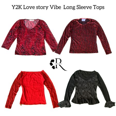Y2K Love Story Vibe Camisetas de Manga Larga RW-1530