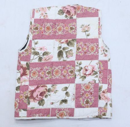 CR1192 Upcycled Floral Patchwork Quilted Vest