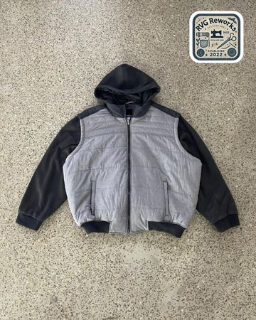 Upcycled Hybrid Hoodie Puffer Jacket