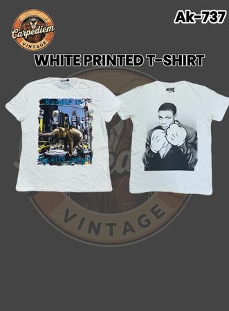 White Printed T-shirt Ak-737