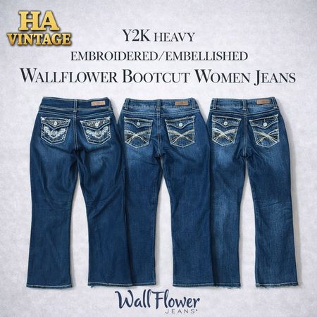 Y2K Wallflower Heavy Embroidered Embellished Bootcut Jeans