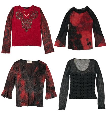 Y2k Goth Romantic Mix Tops: TT-128