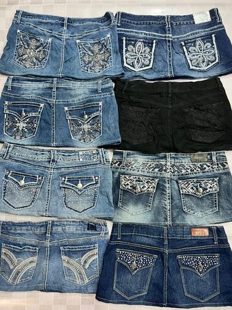 R383 Upcycled Damen Veredelte Mini Röcke