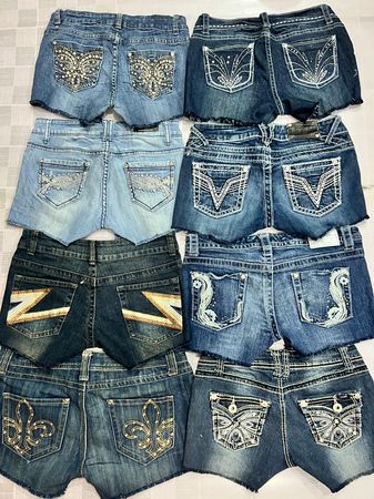 R388 Upcycled Damen Verzierten Sexy Hot Shorts