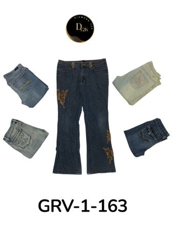 Vintage Y2K Embroidered Flare Denim Jeans (GRV-1-163) ( B )
