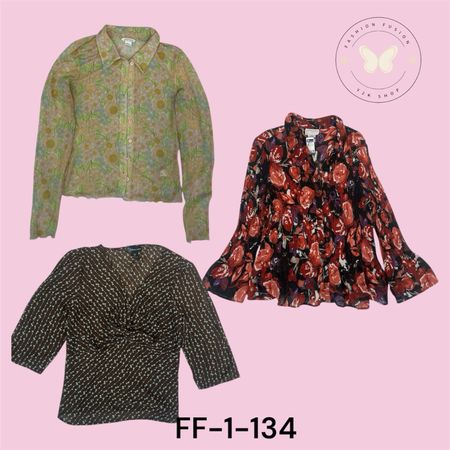 Women’s Poly Printed L/S Blouse (FF-1-134)
