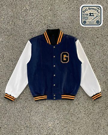 Upcycled Denim Varsity Jacket
