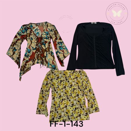 Casual Poly Printed Long Sleeve Blouse (FF-1-143)
