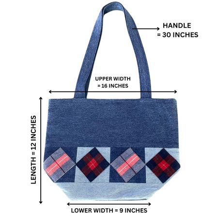 Upcycled Patchwork Denim Tote Bag