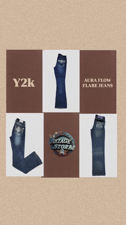 Y2K Aura Flow Denim Flared Jeans