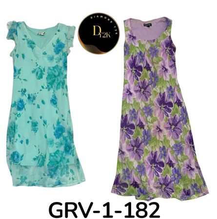 Retro Mix Flora Poly Dress – Timeless Y2K Fashion (GRV -1-183 )