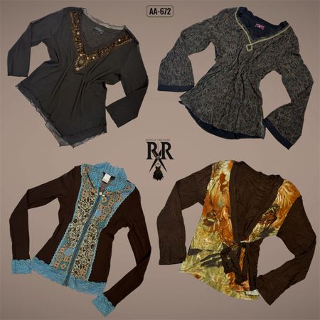 Y2K Earth Tone Full Sleeve Tops (AA-672)