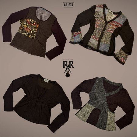 Y2K Earthy Tone Full Sleeve Tops (AA-674)