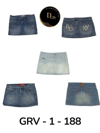 Y2K Vintage Denim Minirock – Retro Ästhetischer Schnitt (GRV-1-188)