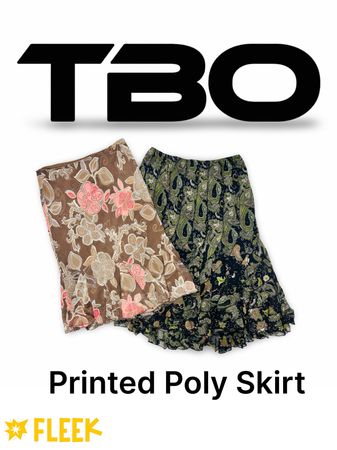 Printed poly skirt