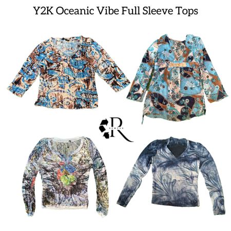 Y2K Oceanic Vibe Printed Long Sleeve Tops (RW-1536)