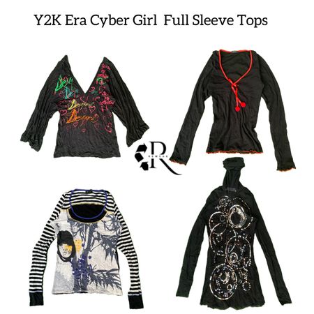 Y2K Cyber Girl Era Langarmtop (RW-1539)