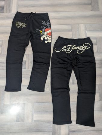 Ed Hardy Ladies' Black Flared Trousers 'Love Kills Slowly'