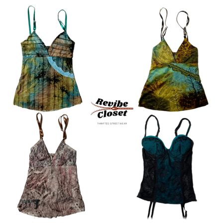 Y2K Earthy Tone Printed Cami Tops RC-020