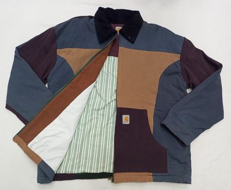 CR1203 Upcycled Color-Block Arbeitsjacke