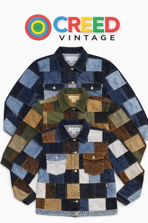 CR1208 Upcycled Checkboard Denim Jacket