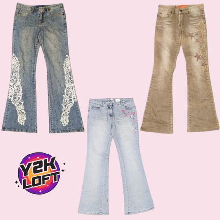 Y2K veredelte ausgestellte Jeans