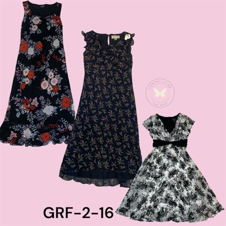 Floral Poly Printed Fit & Flare Dress (GRF-2–16)