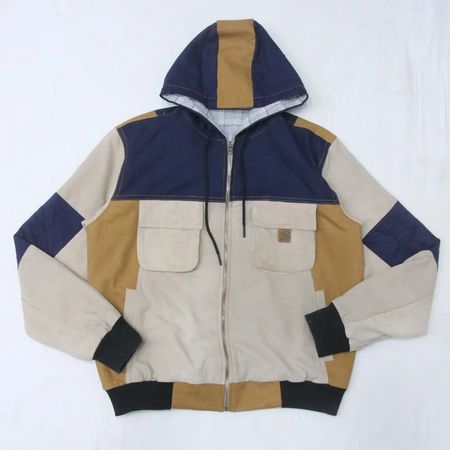 CR1215 Upcycled Carhartt Patchwork Workwear Hoodie/Jacket