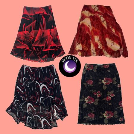 Y2K Romantic Goth Skirts (M-1112)