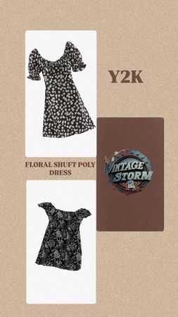 Y2K Floral Shift Poly Dress