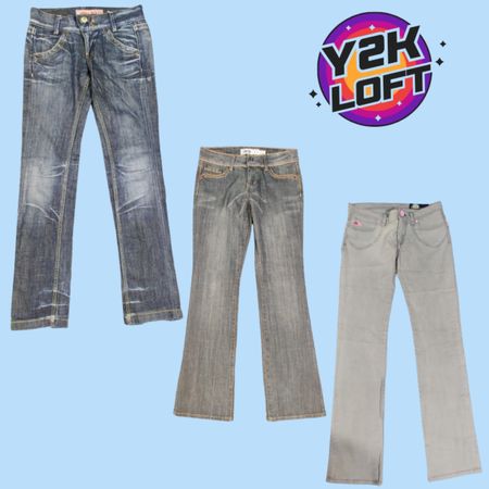 Y2K Cyber Girl Era Denim Flared Jeans (FB-011)